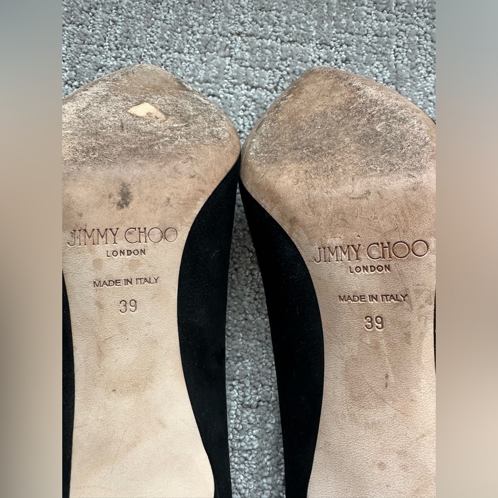 Jimmy Choo Black Suede High Heels Stiletto Pointed Pumps Size 39,Beautiful Cond. - Picture 10 of 15